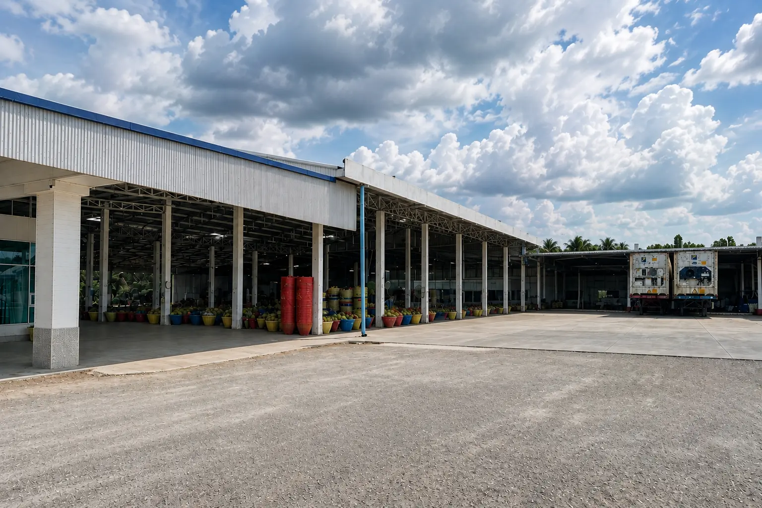 Coconut processing factory floor for OEM production