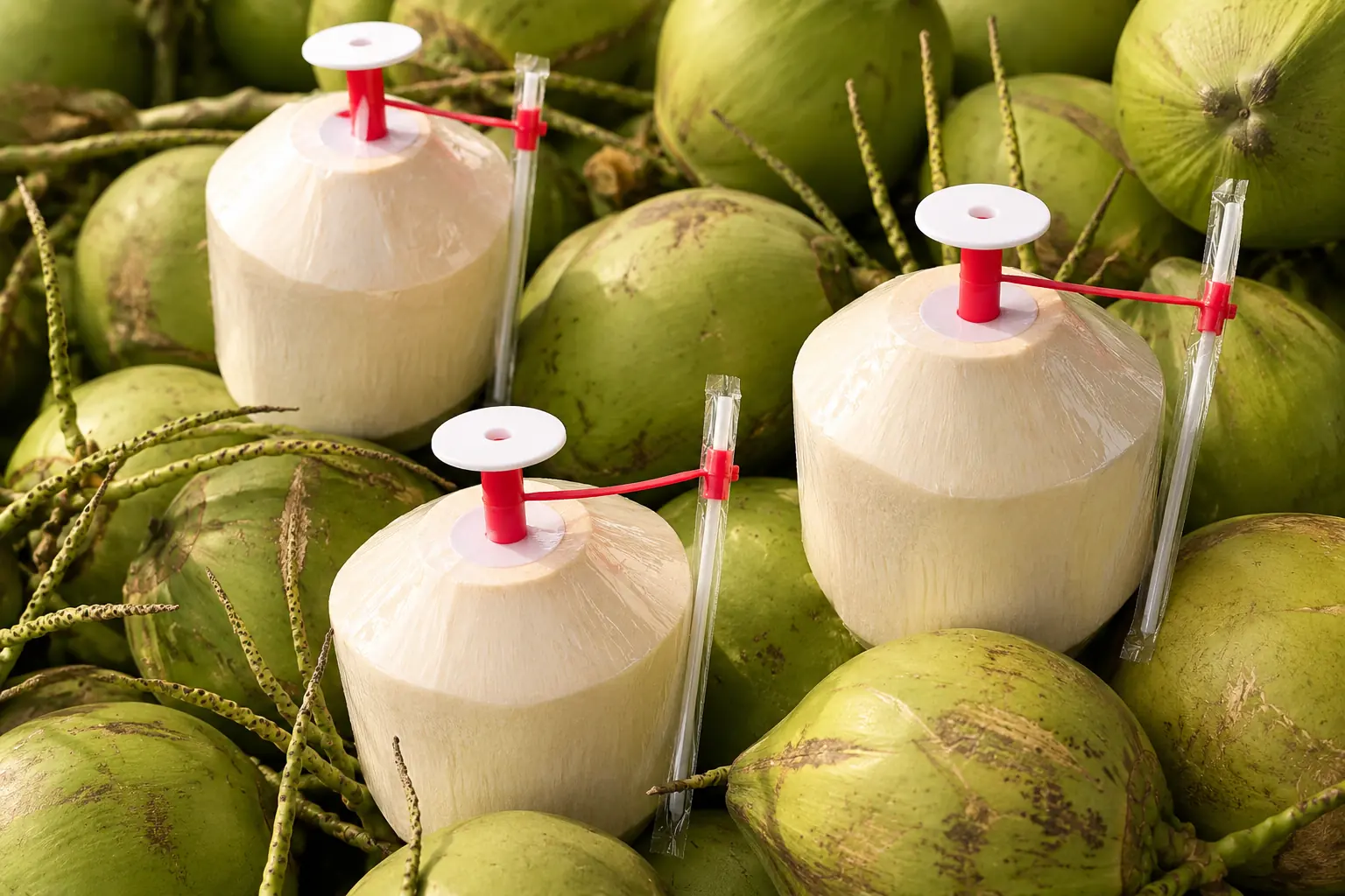 Easy-open ready-to-drink coconut with custom branding